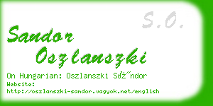 sandor oszlanszki business card